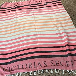 VS Beach Blanket / NEW Stripe/BK-Peach-Pink-White